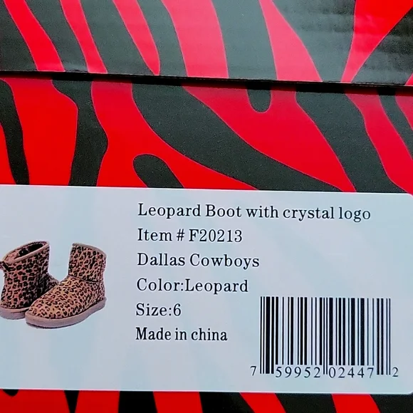 Officially Licensed NFL DALLAS COWBOYS Women's Leopard Bling Boot Size 7… - Picture 4 of 9